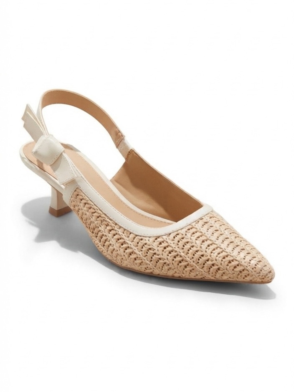 A New Day Milan Raffia Slingback Heels Beige Women’s Size 8